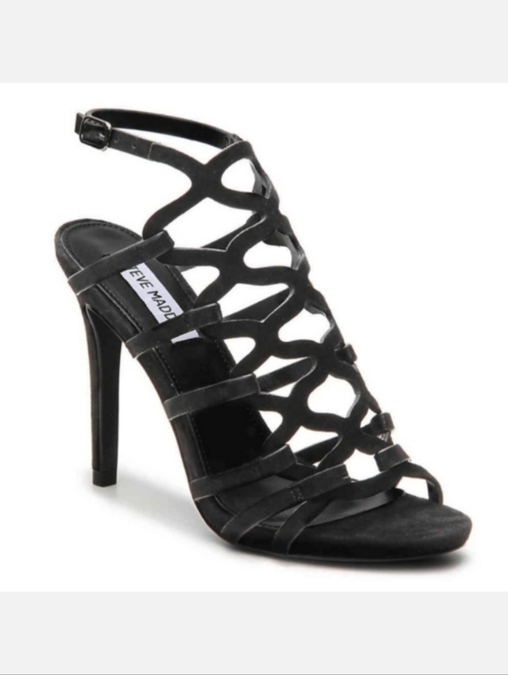 Steve Madden Freyda Suede Leather Strappy Caged Stiletto Heels Sandals Shoes